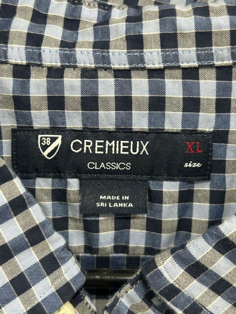 Cremieux Classics XL Mens Blue White Gingham Button Down Shirt Timeless Style - Picture 5 of 10
